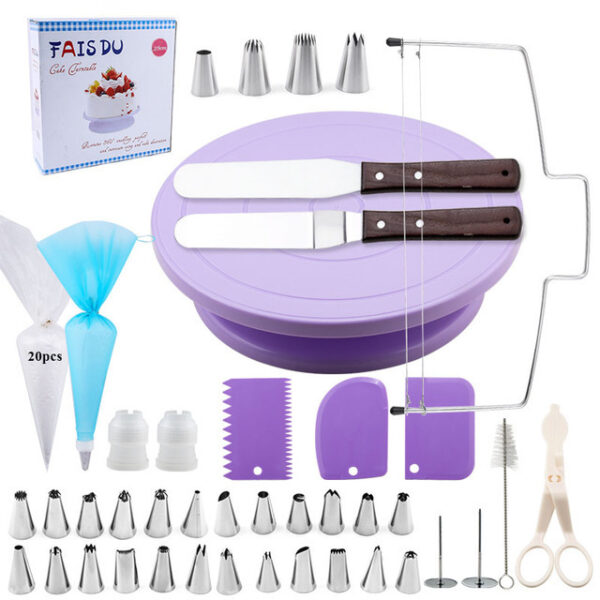 Cake Turntable Piping Nozzle Cleaning Brush Baking Tools 62-piece Set - Image 5