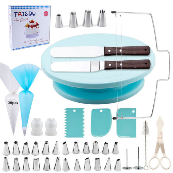 Cake Turntable Piping Nozzle Cleaning Brush Baking Tools 62-piece Set - Image 3