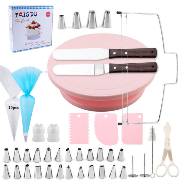 Cake Turntable Piping Nozzle Cleaning Brush Baking Tools 62-piece Set - Image 2