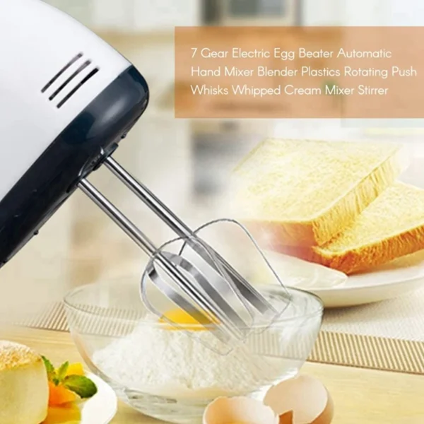 Electric Egg Beater Automatic Hand Mixer Blender 7 Gear Baking Whisks Whipped Cream Mixer Handheld Stirrer - Image 4