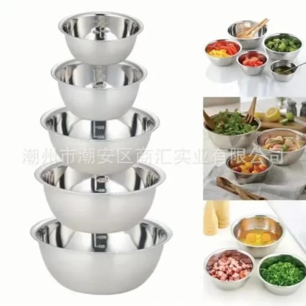 Stainless Steel Mixing Bowls Non Slip Nesting Whisking Bowls Kitchen Tableware Mixing Bowls For Salad Cooking Baking 16/20/22cm