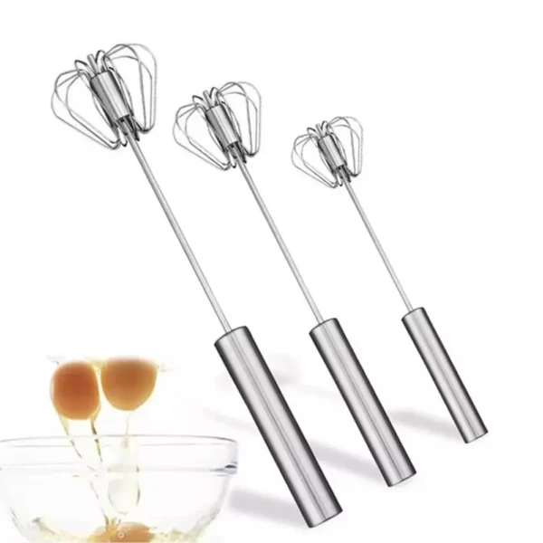 Egg Beater Semi Automatic Mixer Manual Self Turning Blender Steel Whisk Egg Hand Baking Cooking Easy Stirring Stainless Cre X0G9 - Image 2