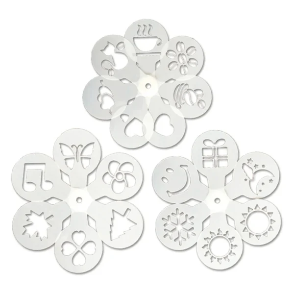 19Pcs Coffee Decorating Stencils Foam Latte Art Molds Drawing Template Reusable DIY Baking Tools for Cake Cookie Dropshipping