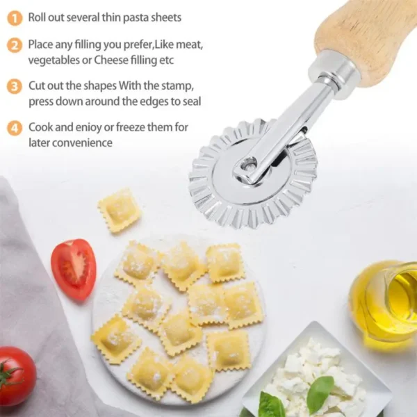 Home Ravioli Cutter Set Pasta Press Kitchen Attachment Kit Ravioli Maker Mold Tool Ravioli Stamp Set Pastry Wheel Set Cake Mold - Image 3