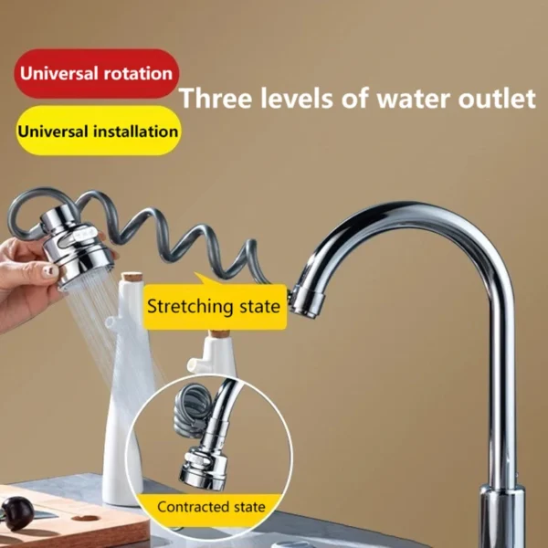 3 Modes Pull Out Faucet Extender Universal Aerator Sink Mixer Extension Tube Shower Water Saving Tap Kitchen Accessories - Image 2