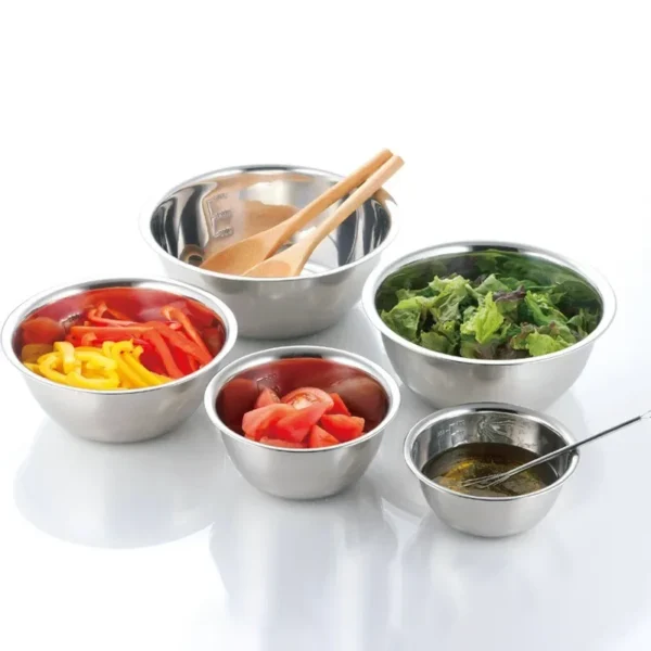 Stainless Steel Mixing Bowls Non Slip Nesting Whisking Bowls Kitchen Tableware Mixing Bowls For Salad Cooking Baking 16/20/22cm - Image 2